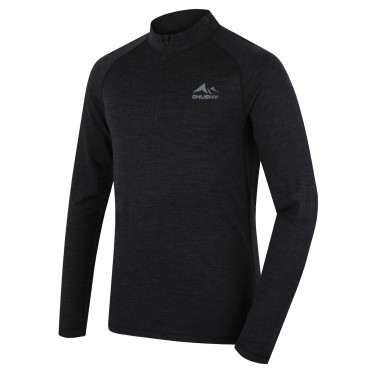 Man`s Merino thermal underwear Merow Zip M black HUSKY - view 2