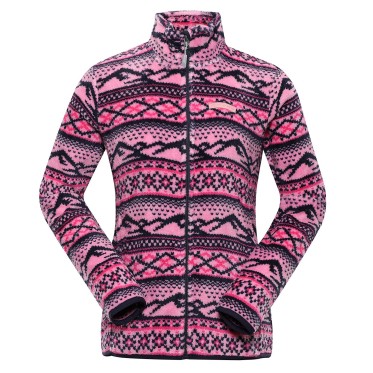 Дамски полар Elkie 5 pink glo ALPINE PRO - изглед 2