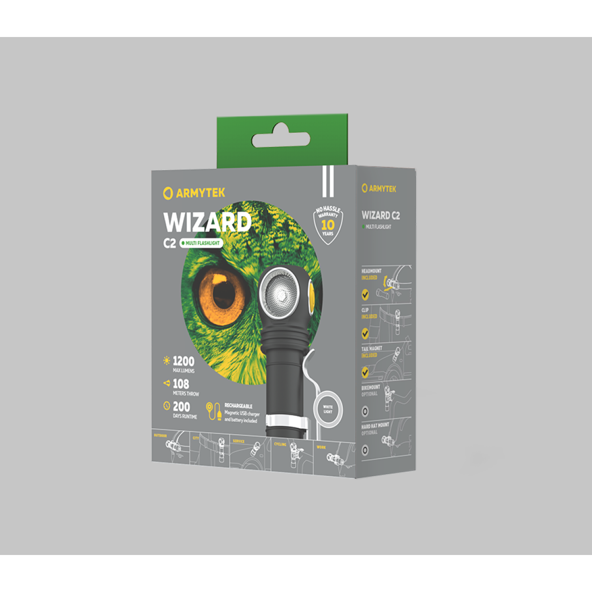 Armytek Wizard C2 Magnet USB White ARMYTEK - view 7 - Extreme-bg.com Armytek Wizard C2 Magnet USB White ARMYTEK - view 7