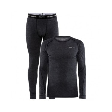 Термобельо мъжко комплект Core Wool Мерино set М black/melange CRAFT - изглед 2