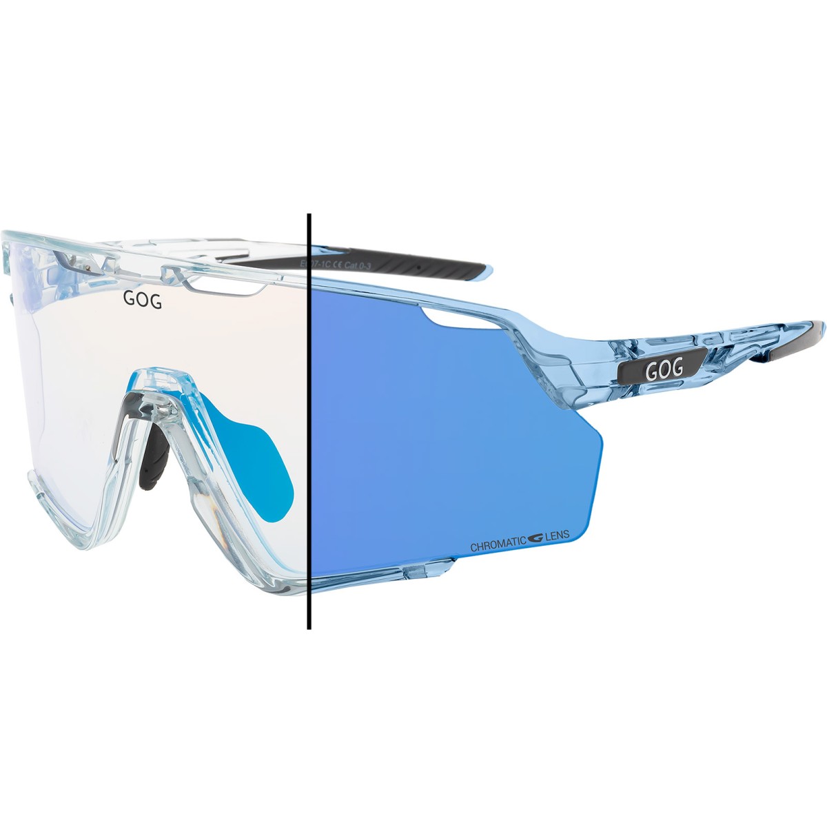 GOG PROMETHEUS E607-1C – Фотохромни Bike & Run / Специфични за Колоездене и Бягане Очила | Reflex blue GOG - изглед 6