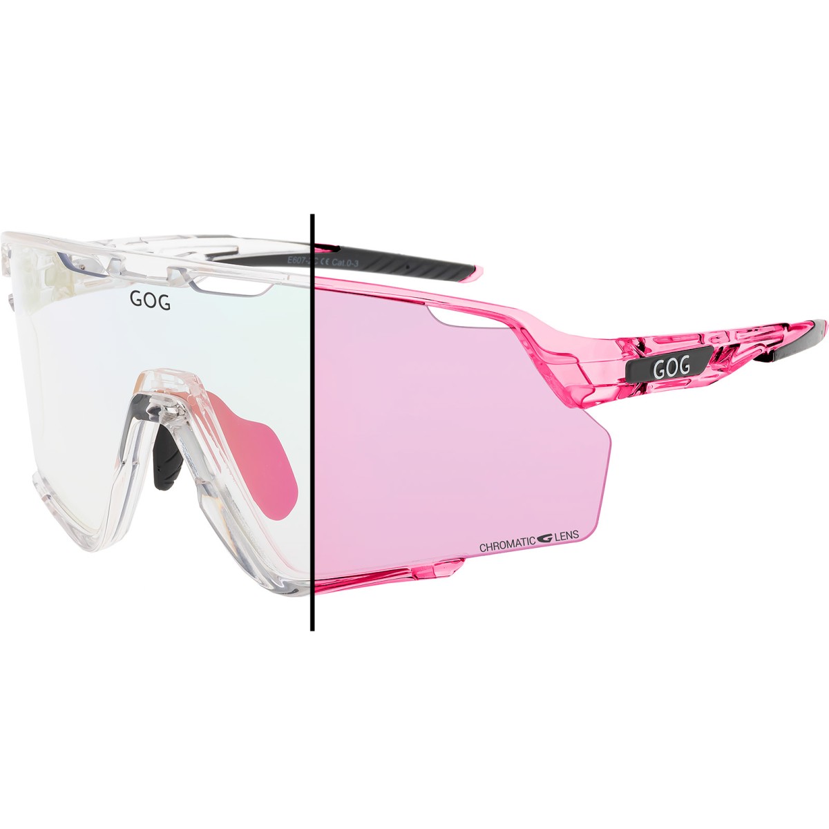 GOG PROMETHEUS E607-2C – Фотохромни Bike & Run / Специфични за Колоездене и Бягане Очила | Reflex pink GOG - изглед 3
