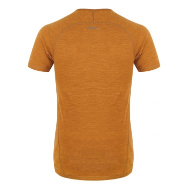 Мen's merino short-sleeved T-shirt mustard HUSKY - view 3