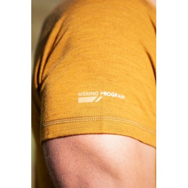 Мen's merino short-sleeved T-shirt mustard HUSKY - view 5