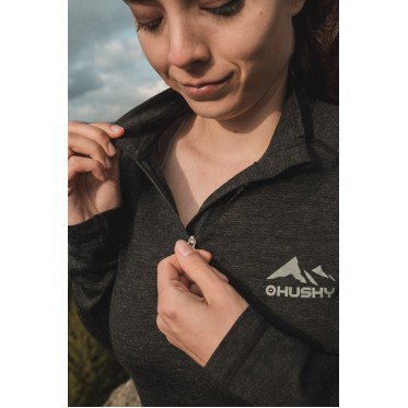 Ladies Merino thermal underwear Merow Zip L black HUSKY - view 6