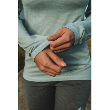 Ladies Merino thermal underwear Merow Zip M faded mint HUSKY - view 3