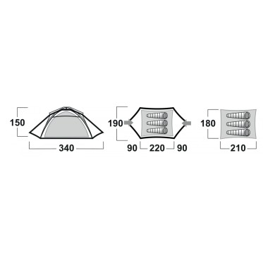 Tent for camping Beasy 3 blackroom HUSKY - view 6