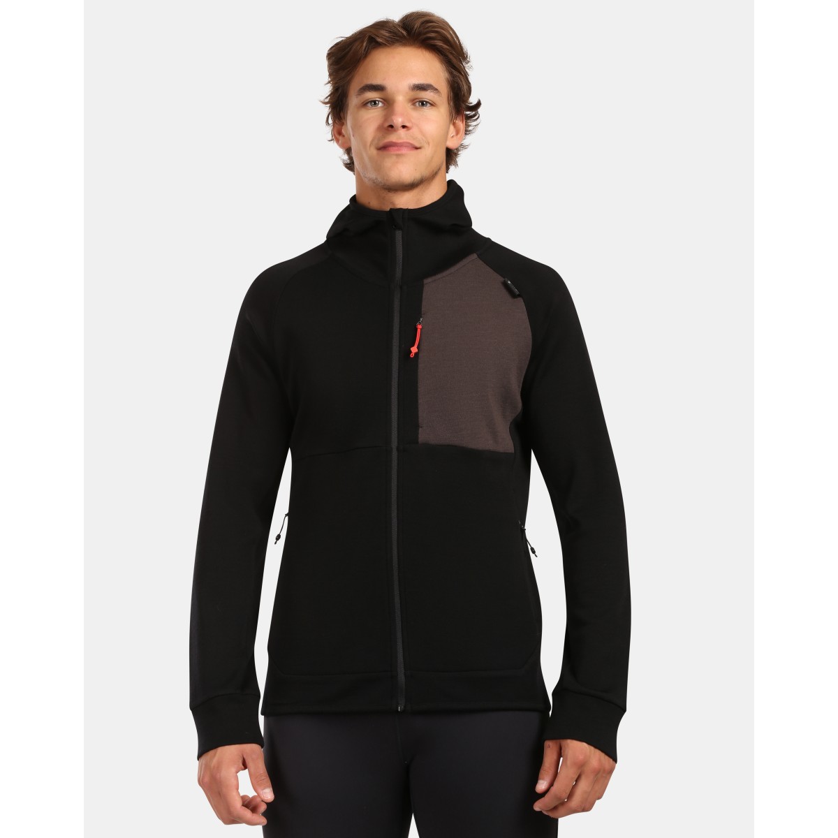 Men's Merino Sweater with Hood KILPI MERINI-M ZM - Black KILPI - view 2 - Extreme-bg.com Men's Merino Sweater with Hood KILPI MERINI-M ZM - Black KILPI - view 2