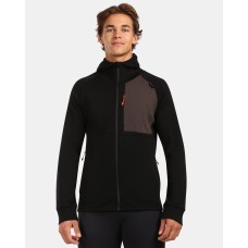 Men's Merino Sweater with Hood KILPI MERINI-M ZM - Black