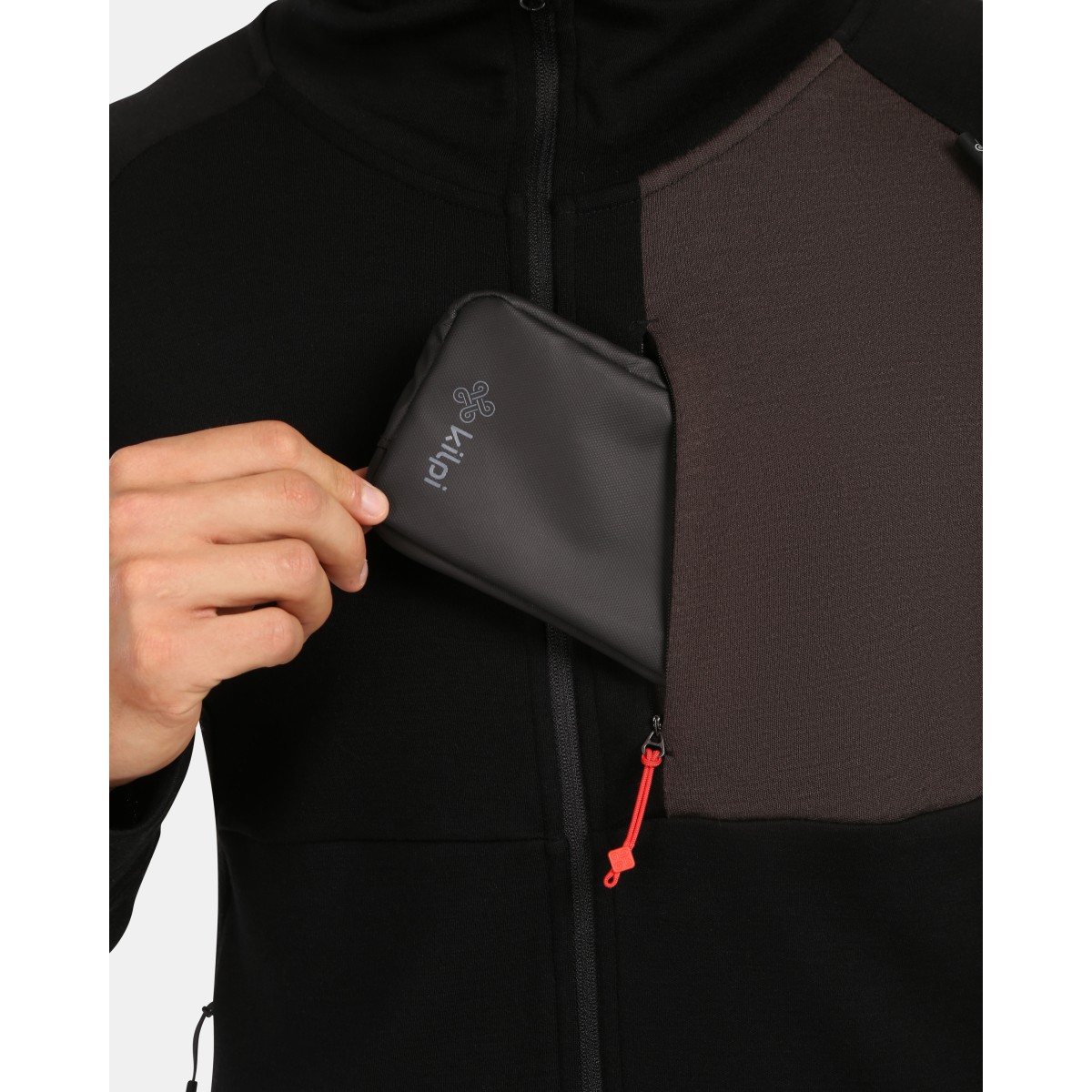Men's Merino Sweater with Hood KILPI MERINI-M ZM - Black KILPI - view 3 - Extreme-bg.com Men's Merino Sweater with Hood KILPI MERINI-M ZM - Black KILPI - view 3
