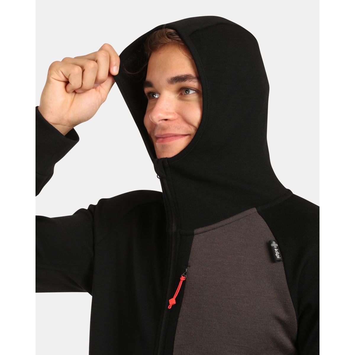 Men's Merino Sweater with Hood KILPI MERINI-M ZM - Black KILPI - view 4 - Extreme-bg.com Men's Merino Sweater with Hood KILPI MERINI-M ZM - Black KILPI - view 4
