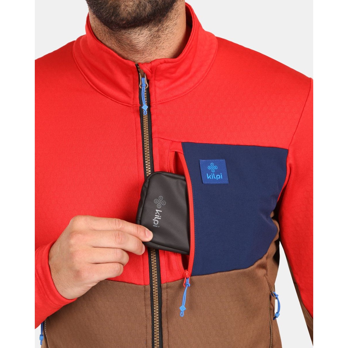 Мъжки Функционален Суичър Kilpi ERIN-M ZM (Син / Червен) | Opti-Stretch KILPI - изглед 6