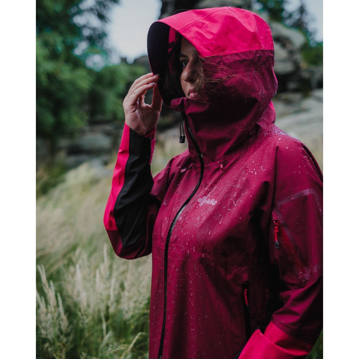 Дамско Трислойно Хардшел Яке Kilpi MAMBA-W - Тъмночервено KILPI - изглед 4