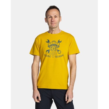 Мъжка памучна тениска Kilpi SKULLY-M TM– Ежедневен стил и мекота в цвят Gold KILPI - изглед 1
