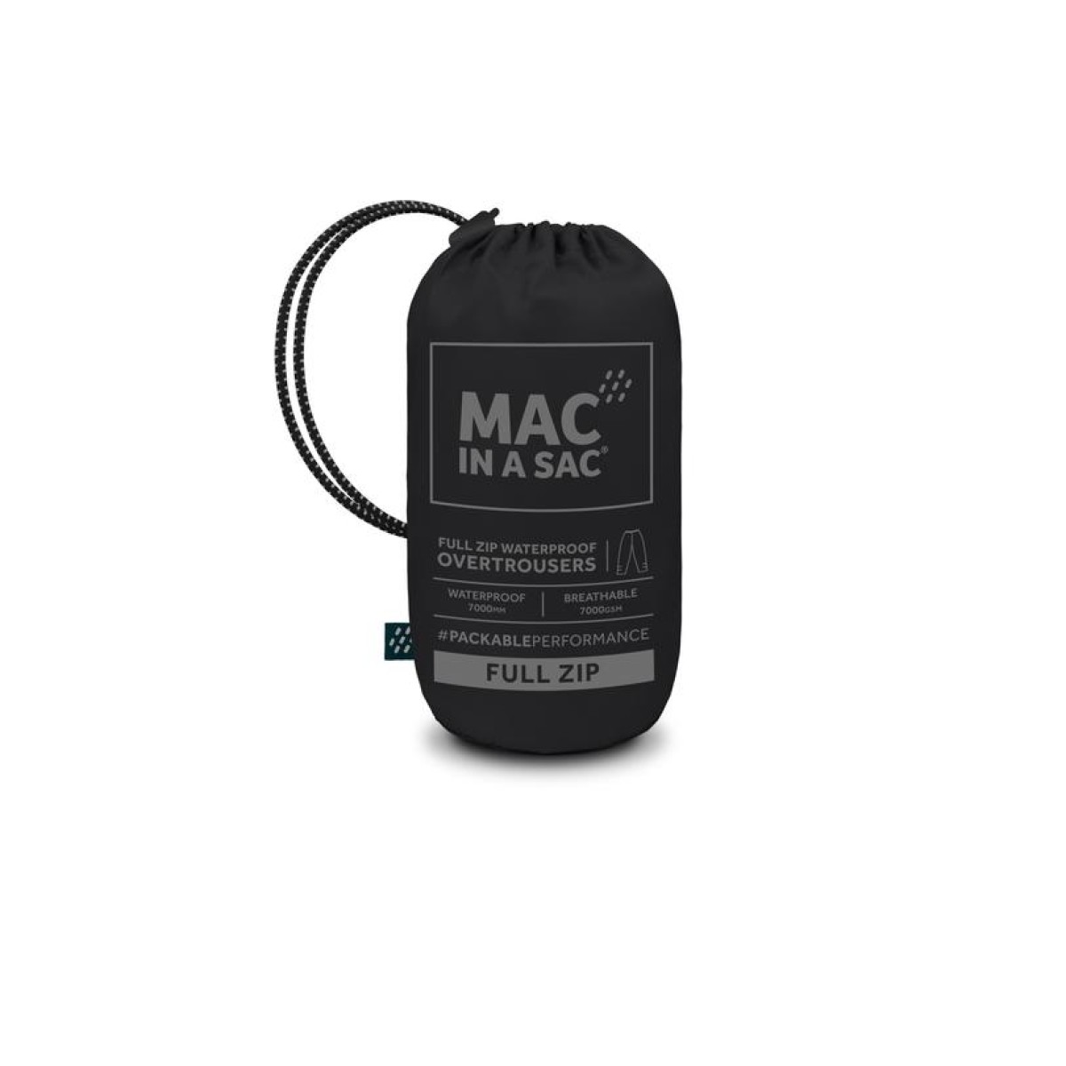 Waterproof Mac in a Sac Origin 2 Full Zip Overtrousers Black MAC IN A SAC - view 4