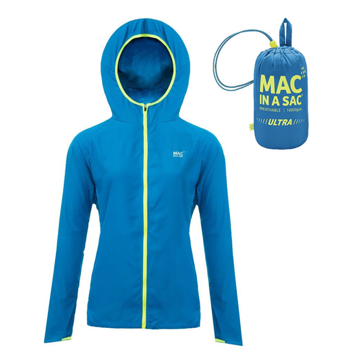 Ветроустойчиво яке за колоездене и тичане Mac in a Sac Ultra blue spark MAC IN A SAC - изглед 1
