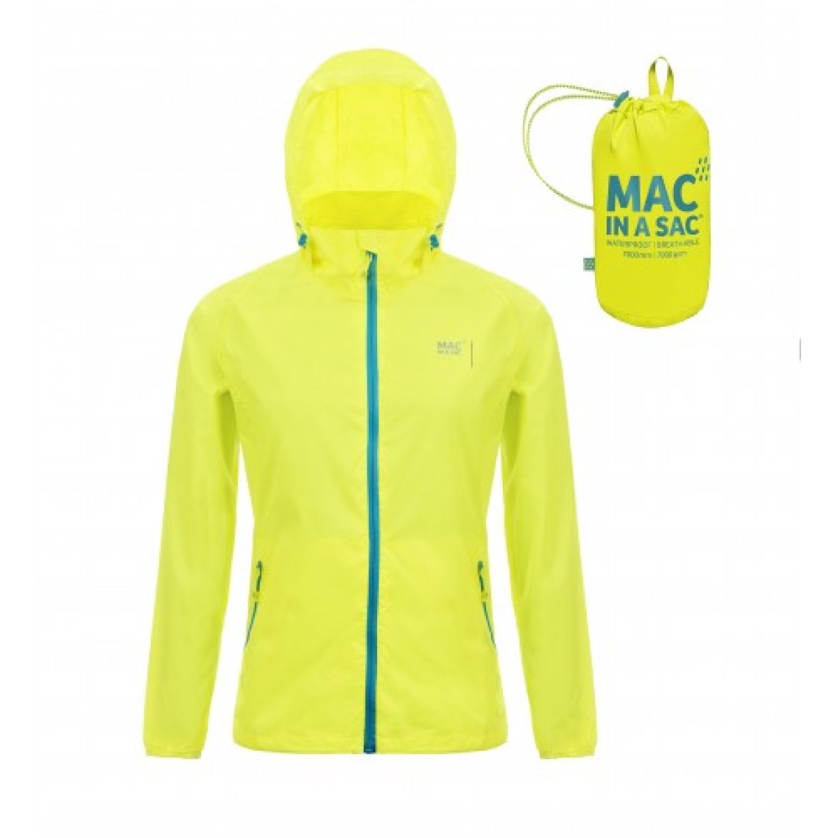 Jacket waterproof Mac in a Sac Origin 2 Adult Neon Yellow  MAC IN A SAC - view 1