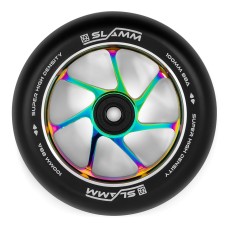 Колело за тротинетка SLAMM 100mm Team Wheel SL469 – Черно/Неохром, алуминиево ядро, ABEC-9