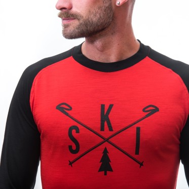 Man's T-shirt MERINO ACTIVE PT tee ls RED M SENSOR - view 4