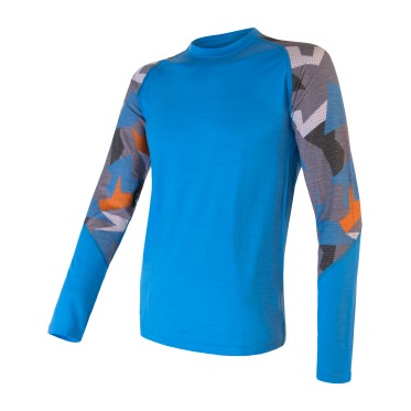 Man's T-shirt MERINO IMPRESS tee ls BLU M SENSOR - view 2