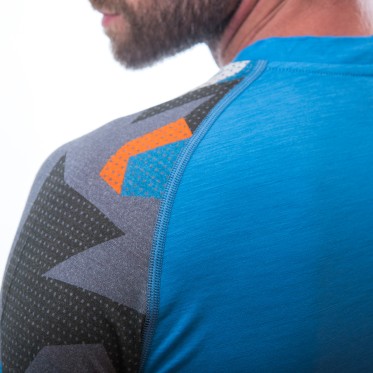 Man's T-shirt MERINO IMPRESS tee ls BLU M SENSOR - view 3