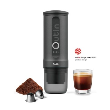 Outin Nano Portable electric Espresso Machine Black for ground coffee and capsules OUTIN  - view 2