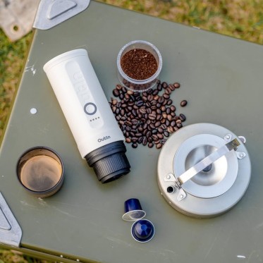 Outin Nano Portable electric Espresso Machine Pearl White for ground coffee and capsules ALPINA - view 6