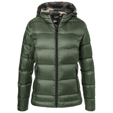 LADIES DOWN JACKET OLIVE/CAMOUFLAGE JN1151OLV JAMES AND NICHOLSON - view 2