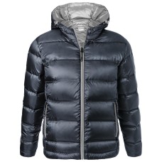 MEN DOWN JACKET JN 1152N  NAVY/SILVER JAMES AND NICHOLSON - view 2