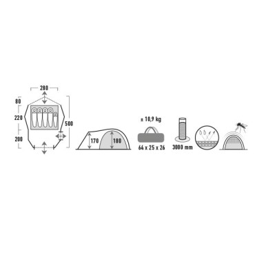 Палатка High Peak Amora 5 UV80 HIGH PEAK - изглед 4