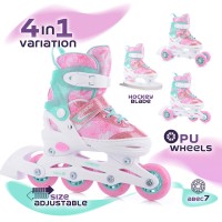 Детски Регулируеми Кънки Tempish TRILO 4 в 1 Girl – Ролери, Кънки за лед и ролкови кънки в едно