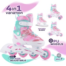 Детски Регулируеми Кънки Tempish TRILO 4 в 1 Girl – Ролери, Кънки за лед и ролкови кънки в едно