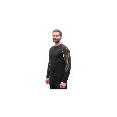 SENSOR MERINO IMPRESS MEN TEE LS black/cosmos SENSOR - view 4