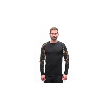 SENSOR MERINO IMPRESS MEN TEE LS black/cosmos SENSOR - view 5