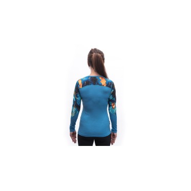 Дамска мерино тениска с дълъг ръкав MERINO IMPRESS blue/universe SENSOR - изглед 3