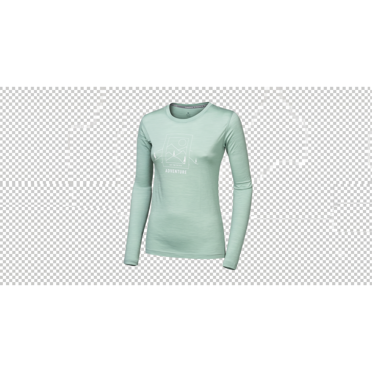 Women's Ultra-Light Merino Wool Thermal Tee Sensor Merino Air "Say Yes" LS - Basil Green SENSOR - view 2 - Extreme-bg.com Women's Ultra-Light Merino Wool Thermal Tee Sensor Merino Air "Say Yes" LS - Basil Green SENSOR - view 2