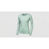 Women's Ultra-Light Merino Wool Thermal Tee Sensor Merino Air "Say Yes" LS - Basil Green