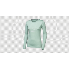 Women's Ultra-Light Merino Wool Thermal Tee Sensor Merino Air "Say Yes" LS - Basil Green