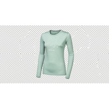 Women's Ultra-Light Merino Wool Thermal Tee Sensor Merino Air "Say Yes" LS - Basil Green SENSOR - view 1