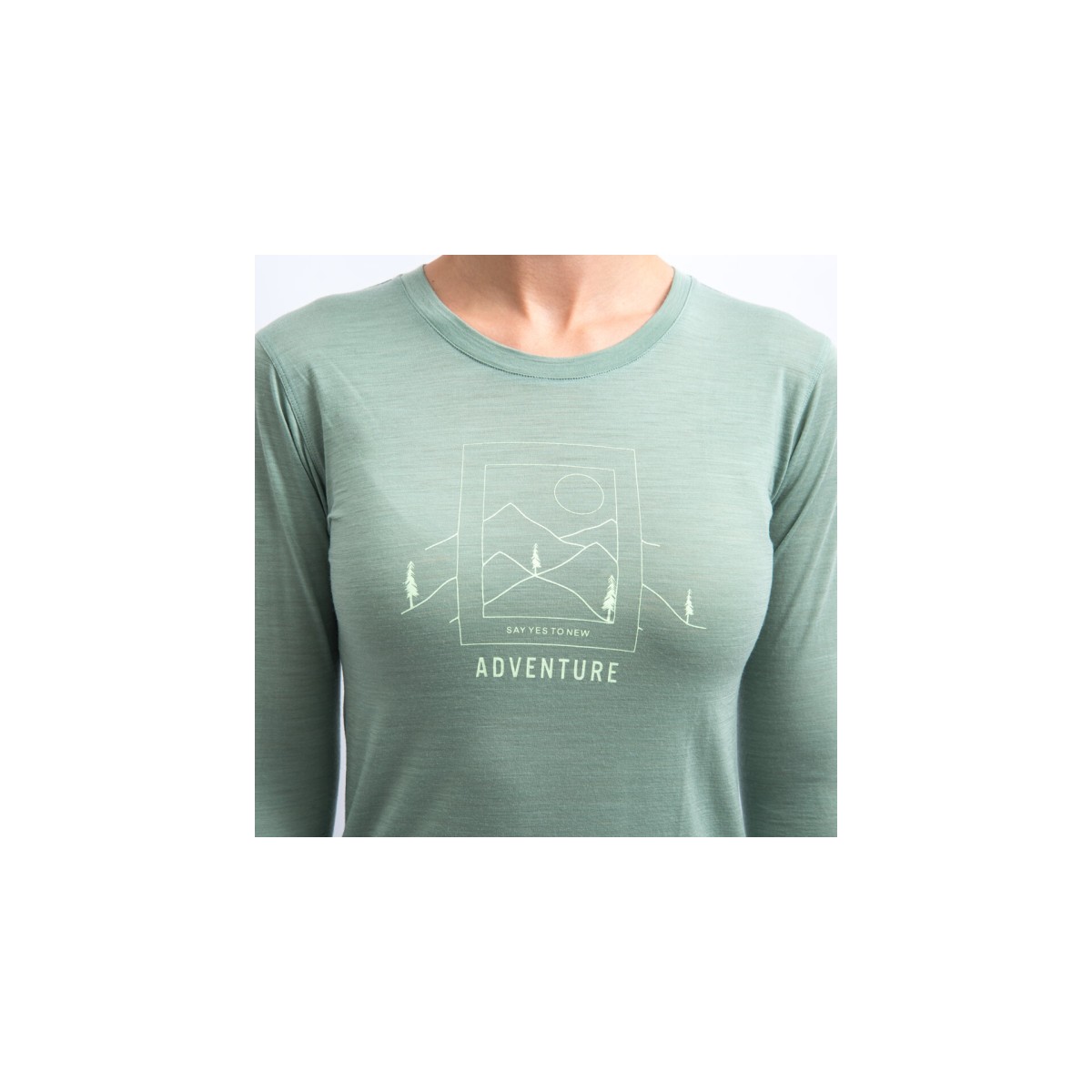 Women's Ultra-Light Merino Wool Thermal Tee Sensor Merino Air "Say Yes" LS - Basil Green SENSOR - view 4 - Extreme-bg.com Women's Ultra-Light Merino Wool Thermal Tee Sensor Merino Air "Say Yes" LS - Basil Green SENSOR - view 4