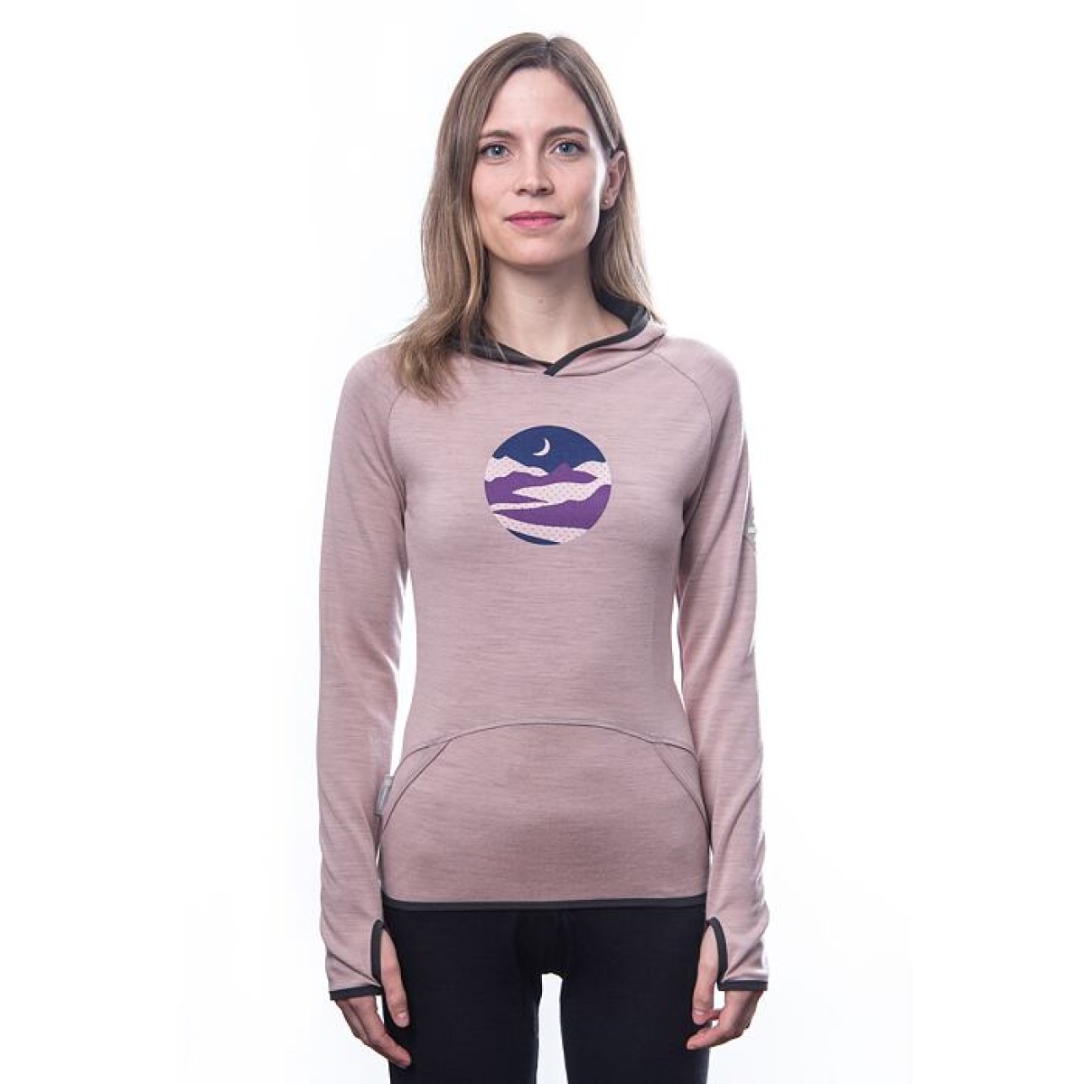 Дамски мерино суичър с полар MERINO UPPER Triglav dusty pink SENSOR - изглед 3