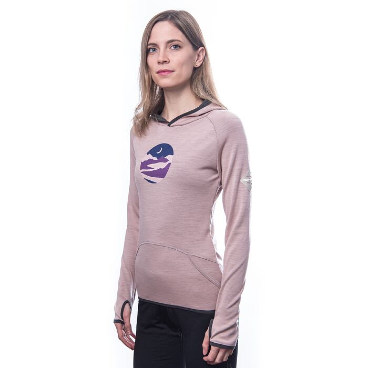 Дамски мерино суичър с полар MERINO UPPER Triglav dusty pink SENSOR - изглед 4