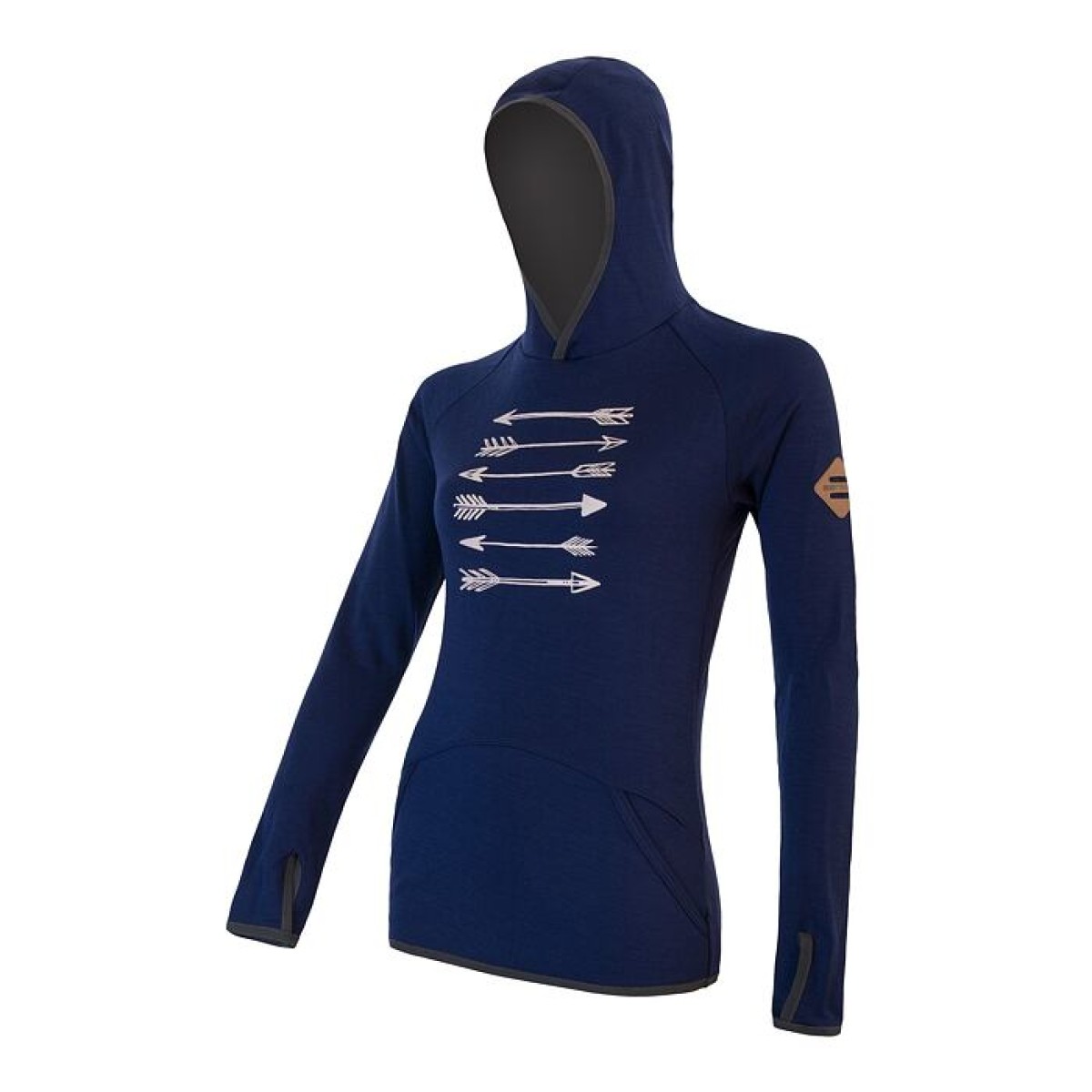 Дамски мерино суичър с полар MERINO UPPER Arrows deep blue SENSOR - изглед 2 - Extreme-bg.com Дамски мерино суичър с полар MERINO UPPER Arrows deep blue SENSOR - изглед 2