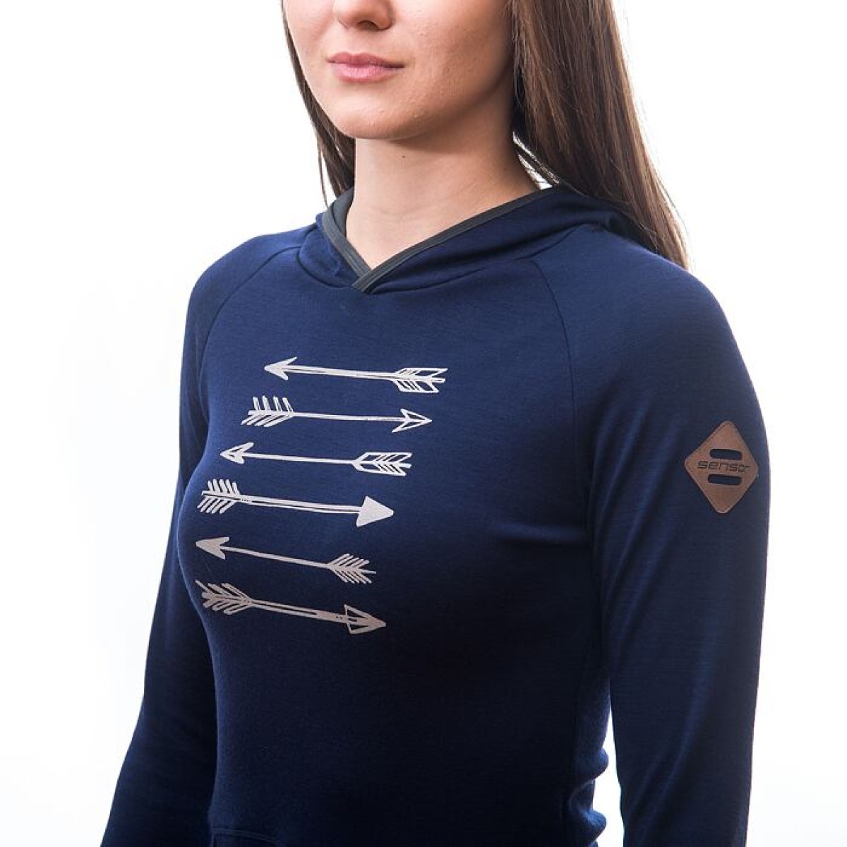 Дамски мерино суичър с полар MERINO UPPER Arrows deep blue SENSOR - изглед 6 - Extreme-bg.com Дамски мерино суичър с полар MERINO UPPER Arrows deep blue SENSOR - изглед 6