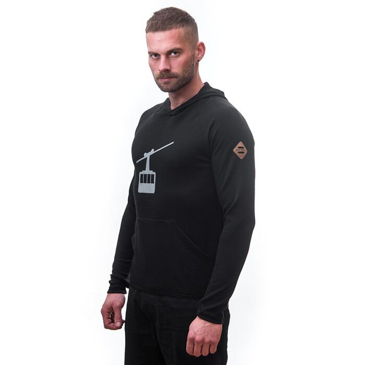 Мъжки мерино суичър с полар MERINO UPPER Gondola black SENSOR - изглед 5 - Extreme-bg.com Мъжки мерино суичър с полар MERINO UPPER Gondola black SENSOR - изглед 5