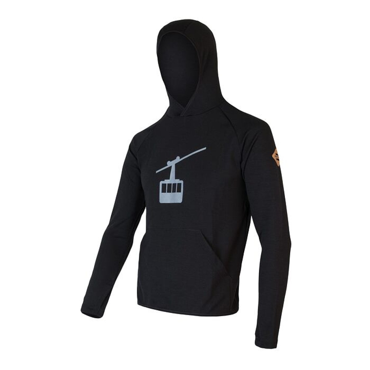 Мъжки мерино суичър с полар MERINO UPPER Gondola black SENSOR - изглед 2 - Extreme-bg.com Мъжки мерино суичър с полар MERINO UPPER Gondola black SENSOR - изглед 2