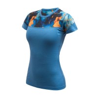 Дамска Термотениска от 100% Мериносова Вълна Sensor Merino Impress (Къс Ръкав) – Blue Universe
