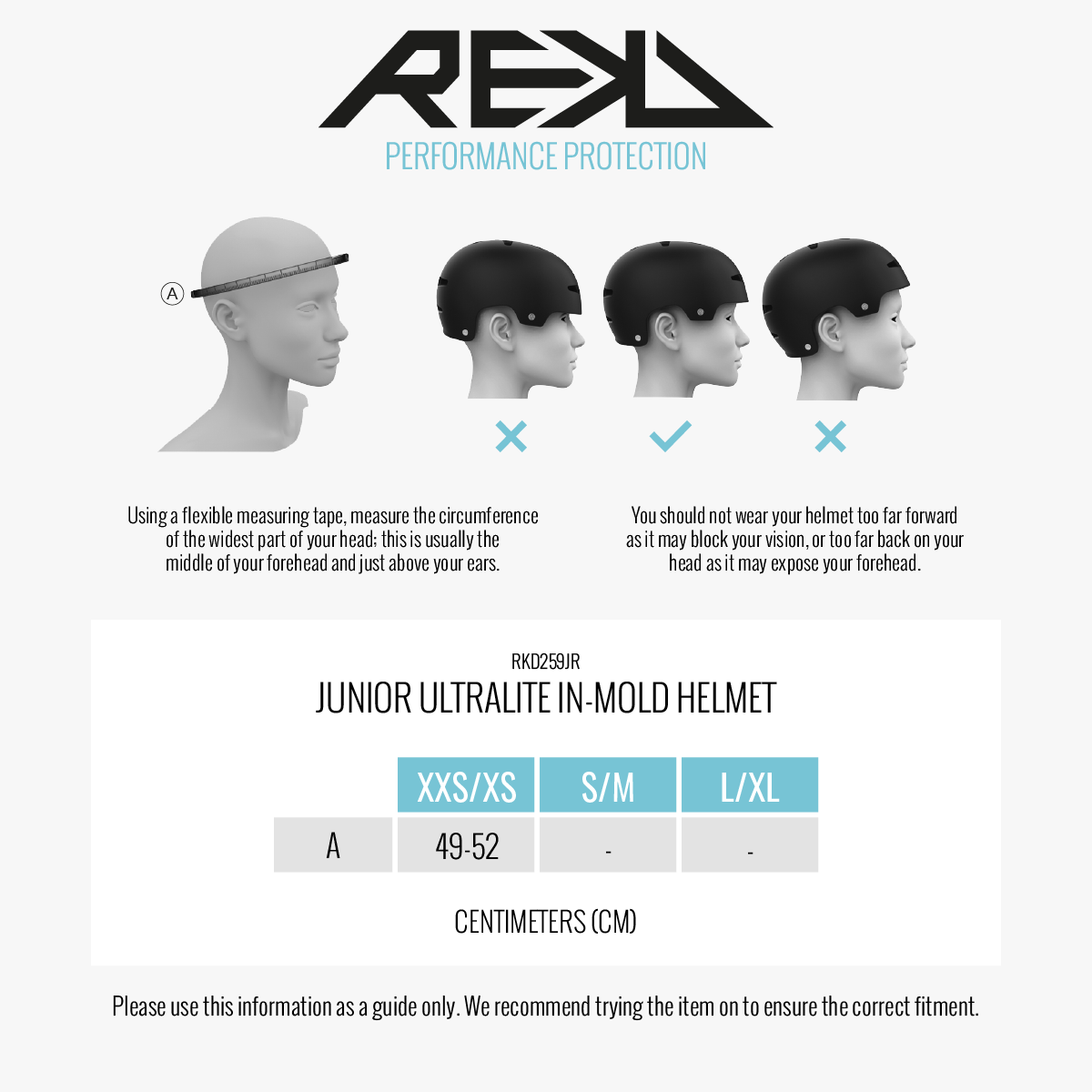 Юношеска каска REKD Ultralight In-mold REKD - изглед 12